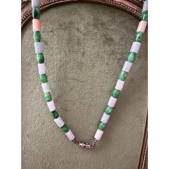 Handmade Gemstone Necklace Teardrop Jasper Stone Pendant Multicolor Beads Boho - Picture 6 of 6